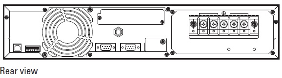 ภาพด้านหลังเครื่อง sanups 2kva in out 100 